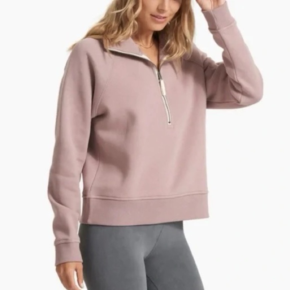 VUORI Restore Half Zip Fleece Pullover Umber Pink Women's Small